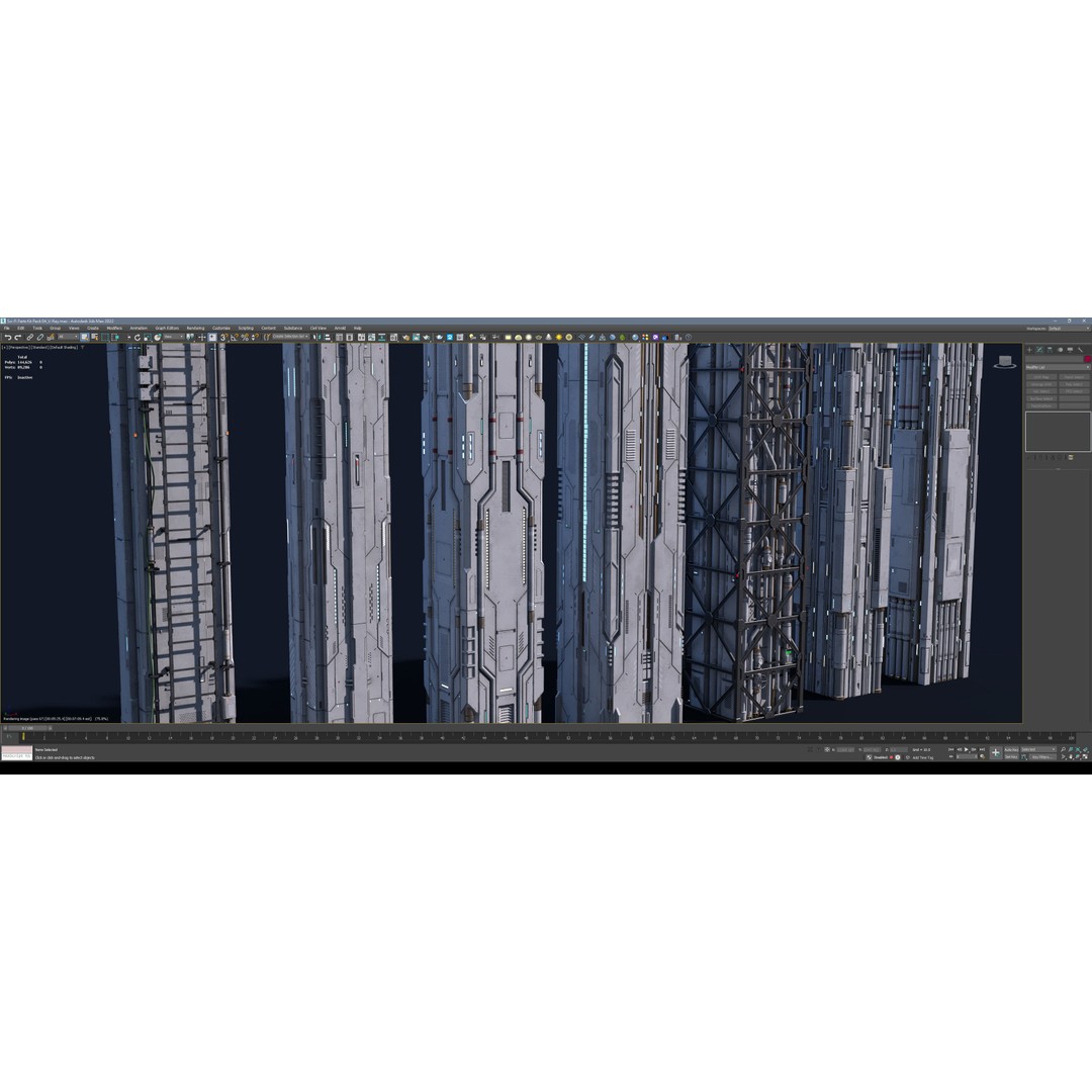 Sci-Fi Column 3D Model – Low Poly PBR Kit, FBX & OBJ Formats - View 15