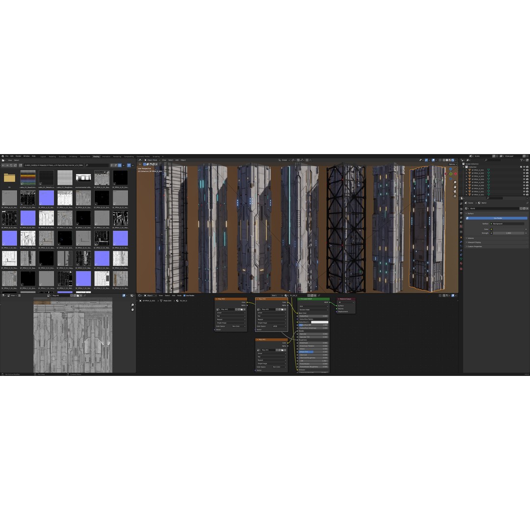 Sci-Fi Column 3D Model – Low Poly PBR Kit, FBX & OBJ Formats - View 21