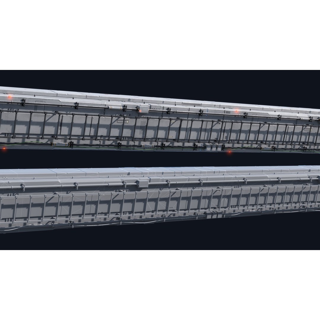 Sci-Fi Column 3D Model – Low Poly PBR Kit, FBX & OBJ Formats - View 3