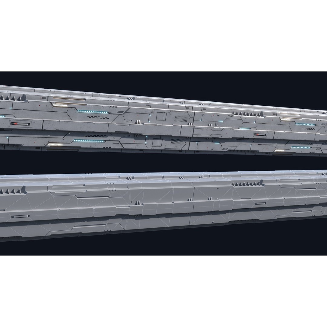 Sci-Fi Column 3D Model – Low Poly PBR Kit, FBX & OBJ Formats - View 4