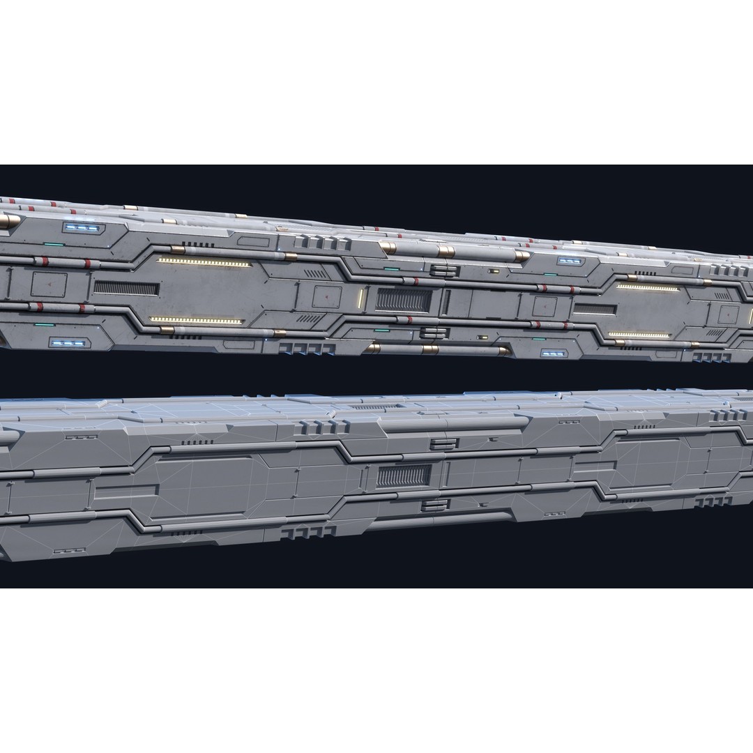 Sci-Fi Column 3D Model – Low Poly PBR Kit, FBX & OBJ Formats - View 5