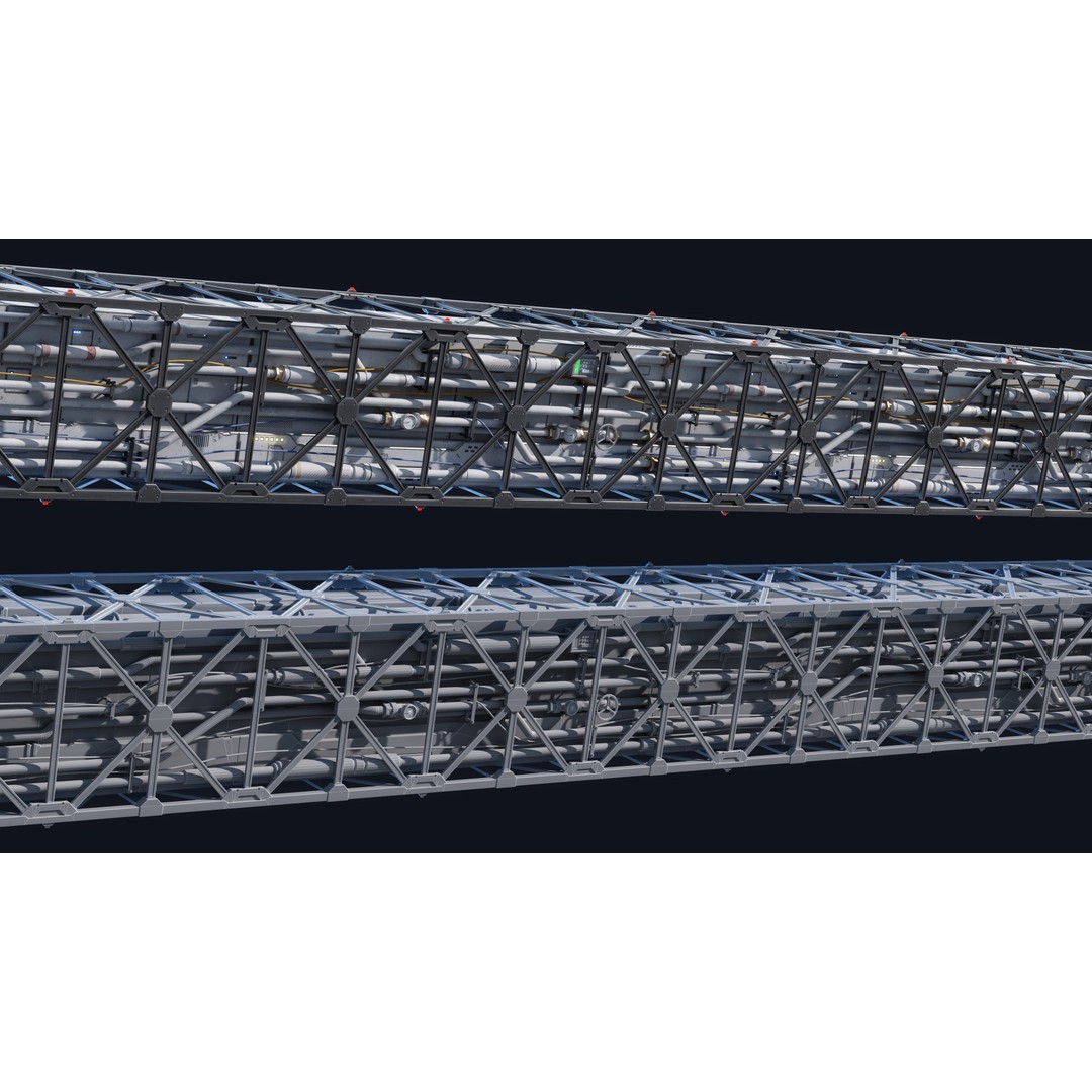 Sci-Fi Column 3D Model – Low Poly PBR Kit, FBX & OBJ Formats - View 7