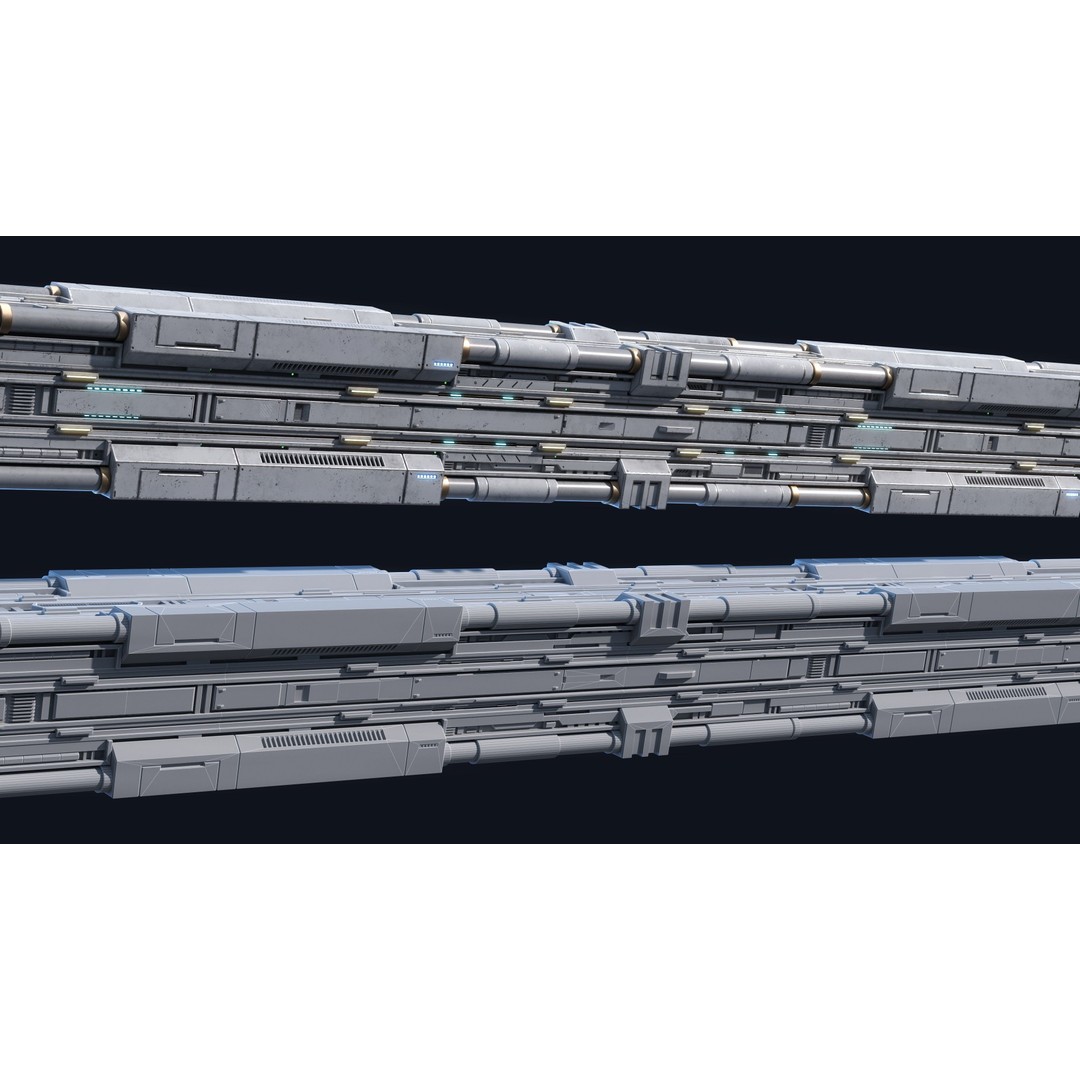 Sci-Fi Column 3D Model – Low Poly PBR Kit, FBX & OBJ Formats - View 8