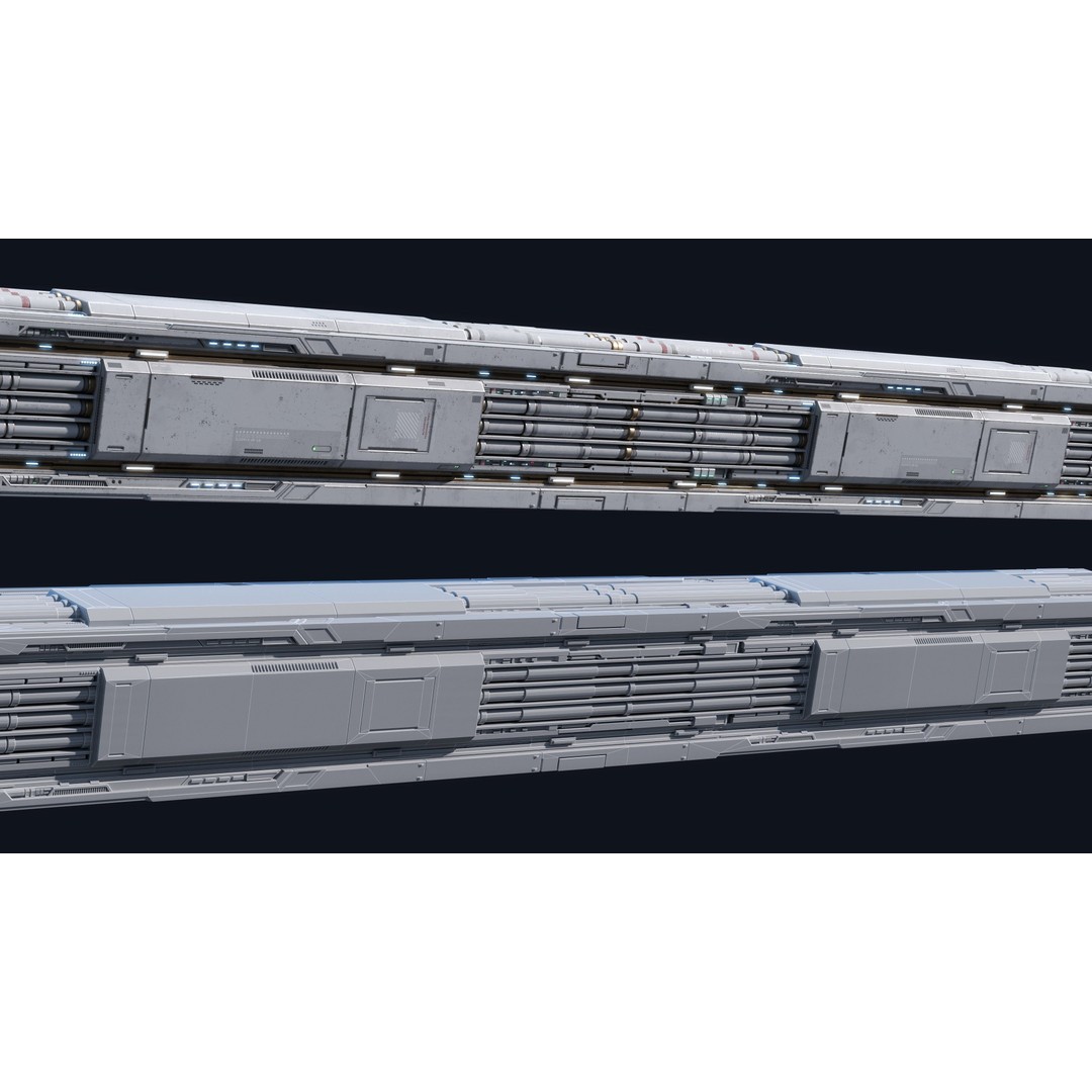 Sci-Fi Column 3D Model – Low Poly PBR Kit, FBX & OBJ Formats - View 9