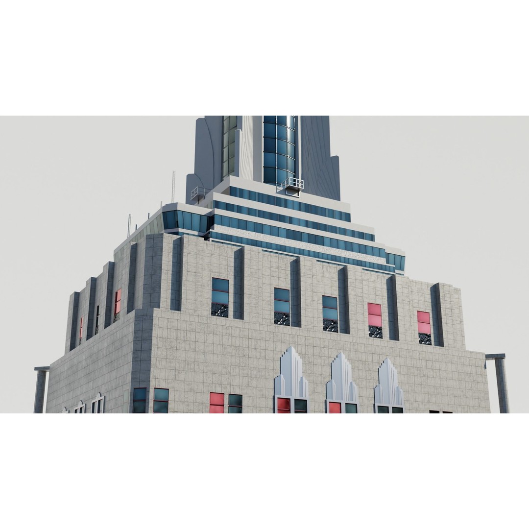 NYC Old Tall Skyscrapers 3D Model – Low Poly Urban Asset, FBX, OBJ - View 10