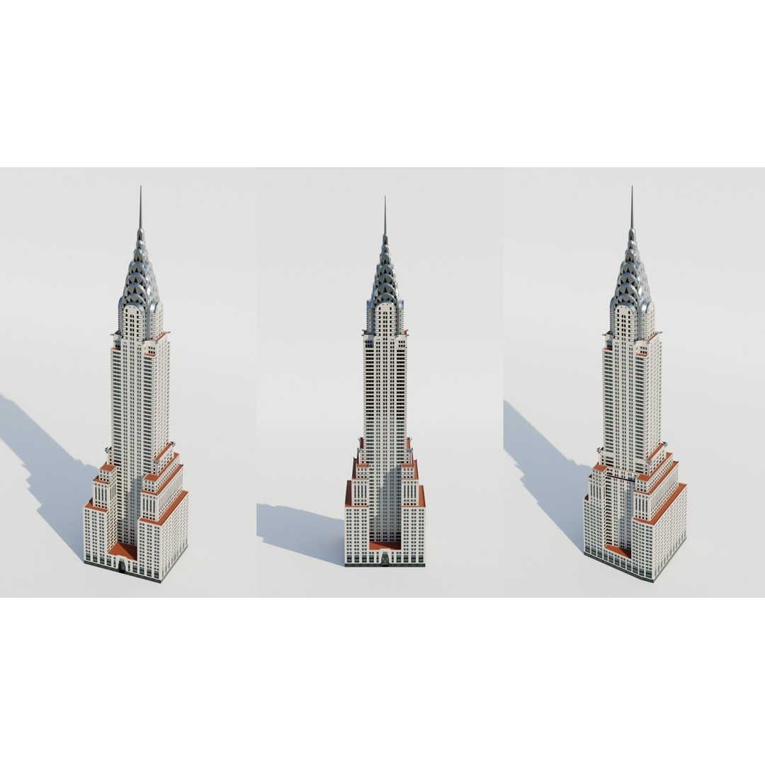 NYC Old Tall Skyscrapers 3D Model – Low Poly Urban Asset, FBX, OBJ - View 12