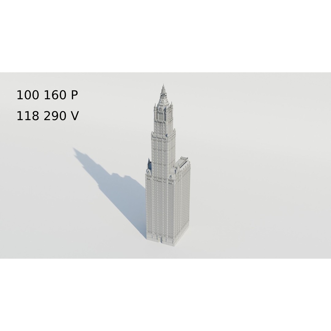 NYC Old Tall Skyscrapers 3D Model – Low Poly Urban Asset, FBX, OBJ - View 19