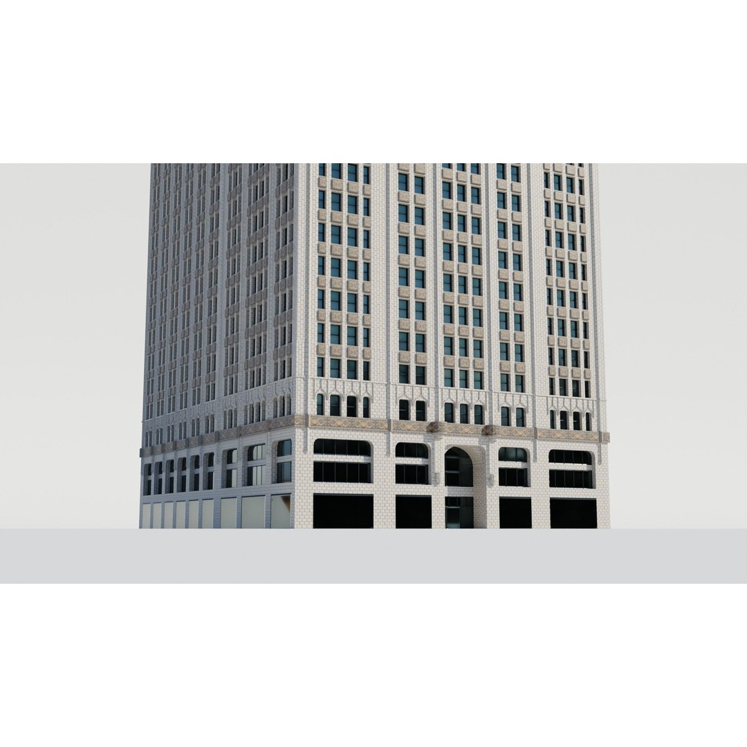 NYC Old Tall Skyscrapers 3D Model – Low Poly Urban Asset, FBX, OBJ - View 20