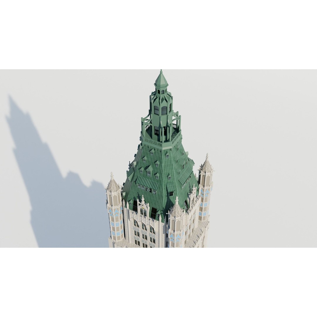 NYC Old Tall Skyscrapers 3D Model – Low Poly Urban Asset, FBX, OBJ - View 22