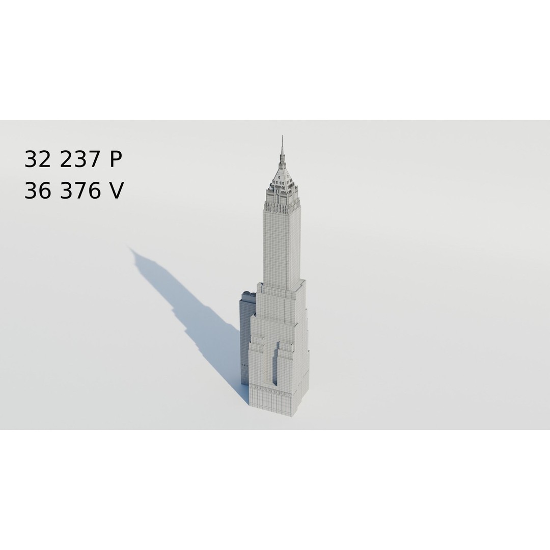 NYC Old Tall Skyscrapers 3D Model – Low Poly Urban Asset, FBX, OBJ - View 24
