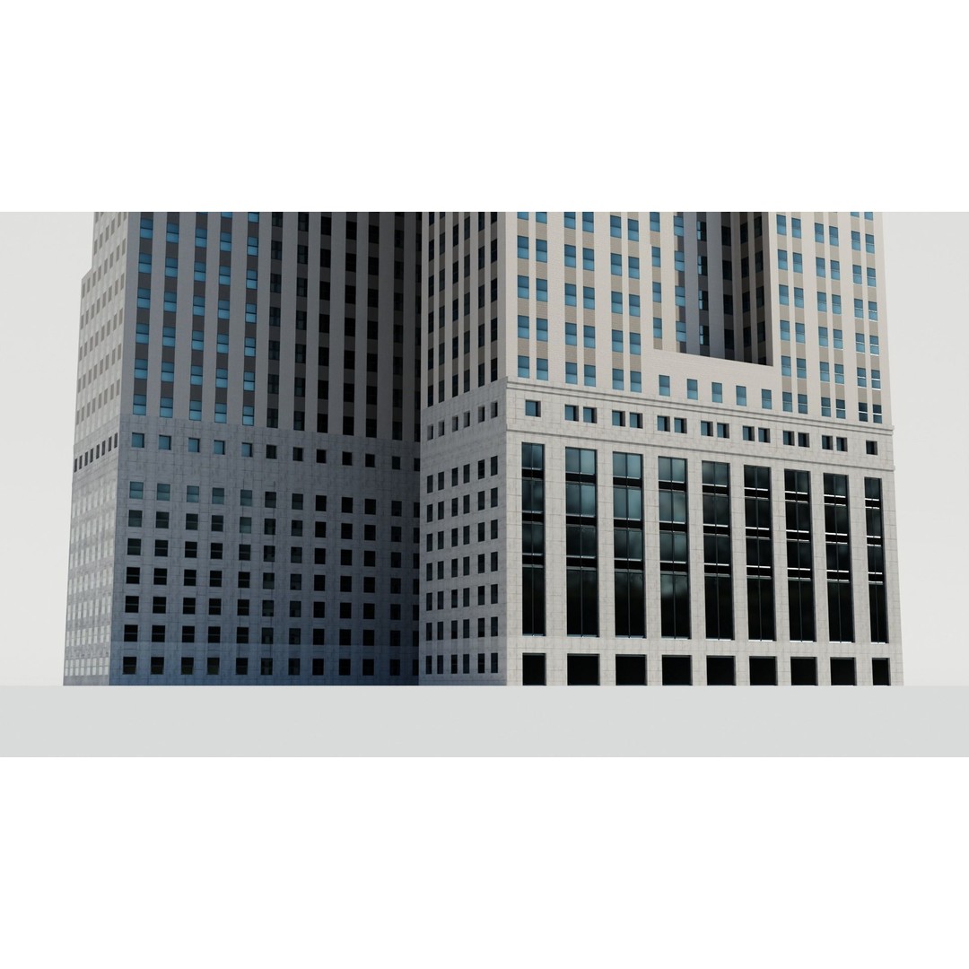 NYC Old Tall Skyscrapers 3D Model – Low Poly Urban Asset, FBX, OBJ - View 25
