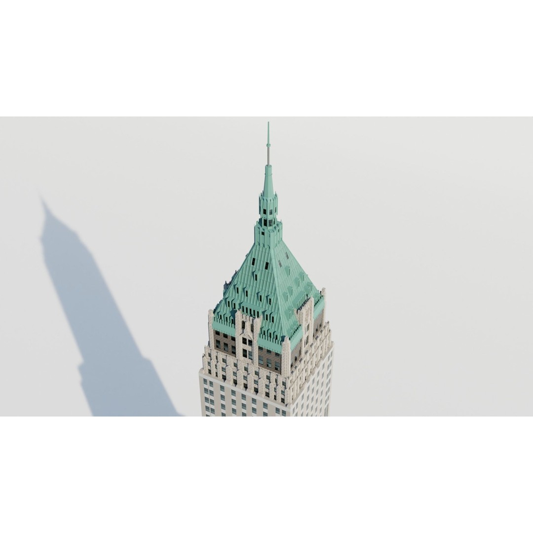 NYC Old Tall Skyscrapers 3D Model – Low Poly Urban Asset, FBX, OBJ - View 27