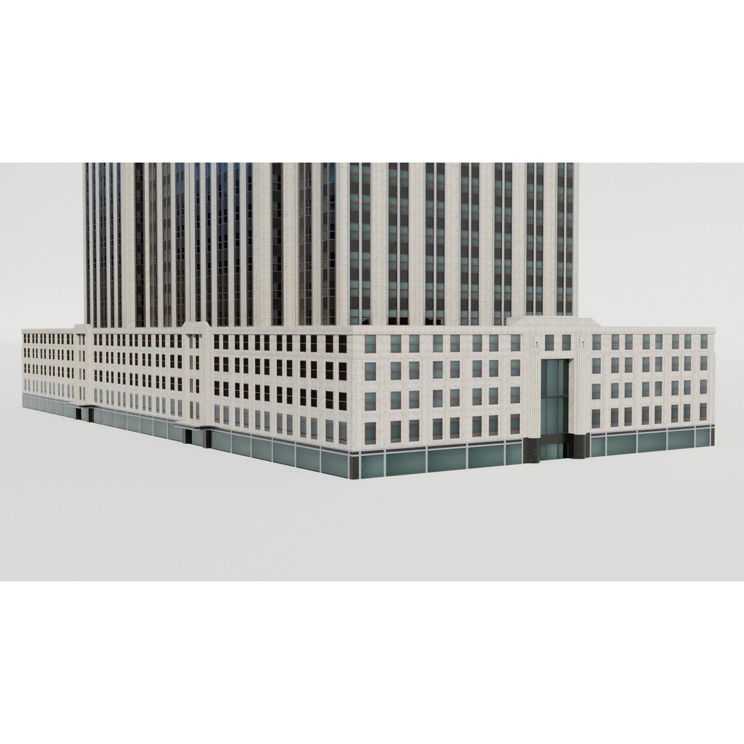 NYC Old Tall Skyscrapers 3D Model – Low Poly Urban Asset, FBX, OBJ - View 8