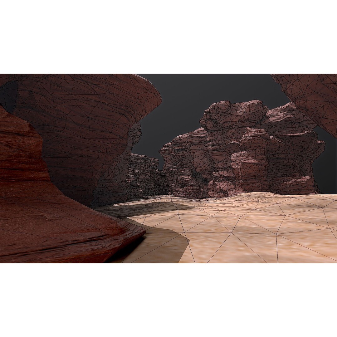 Canyon Cliff Rocks 3D Model – Low Poly Game Ready Terrain, FBX - View 10