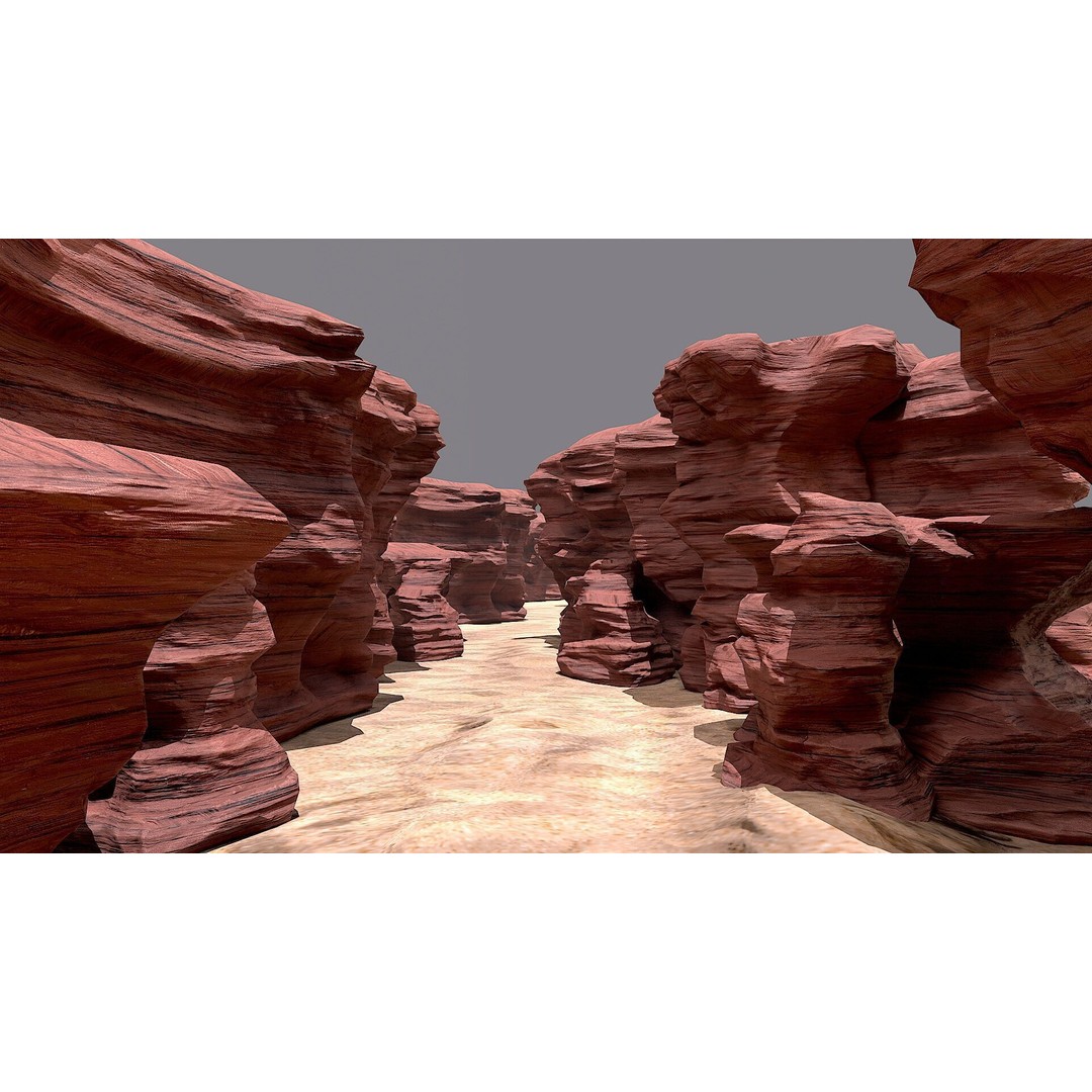 Canyon Cliff Rocks 3D Model – Low Poly Game Ready Terrain, FBX - View 14