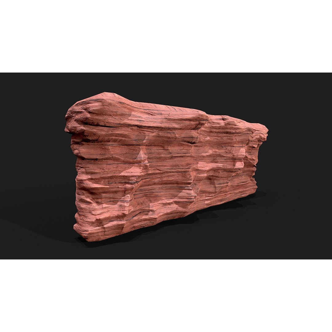 Canyon Cliff Rocks 3D Model – Low Poly Game Ready Terrain, FBX - View 5