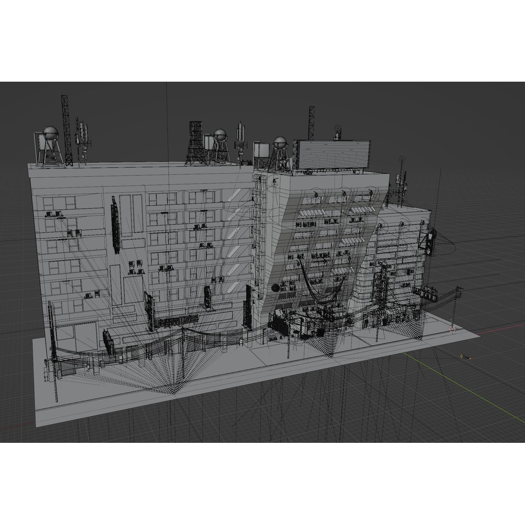 Cyberpunk Street 3D Model – Low Poly Urban Scene with Neon Lights