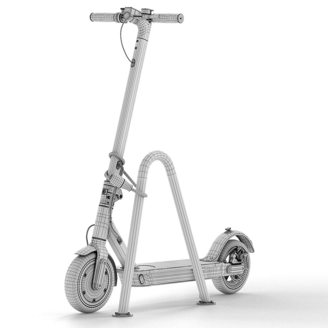 Electric Scooter 3D Model – High Poly Urban Asset, FBX, OBJ