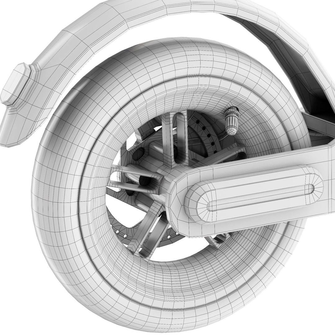 Electric Scooter 3D Model – High Poly Urban Asset, FBX, OBJ - View 13
