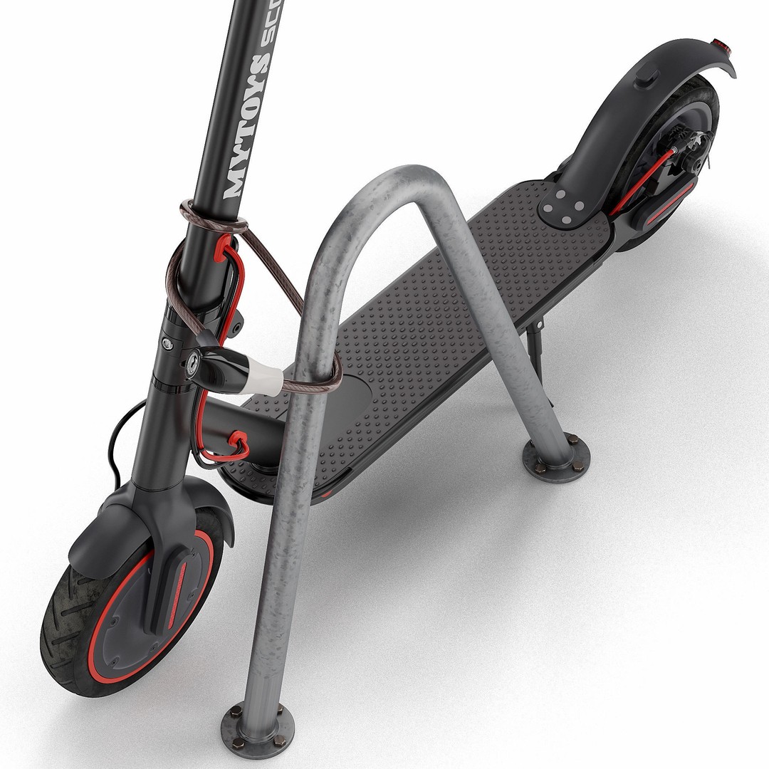 Electric Scooter 3D Model – High Poly Urban Asset, FBX, OBJ - View 14