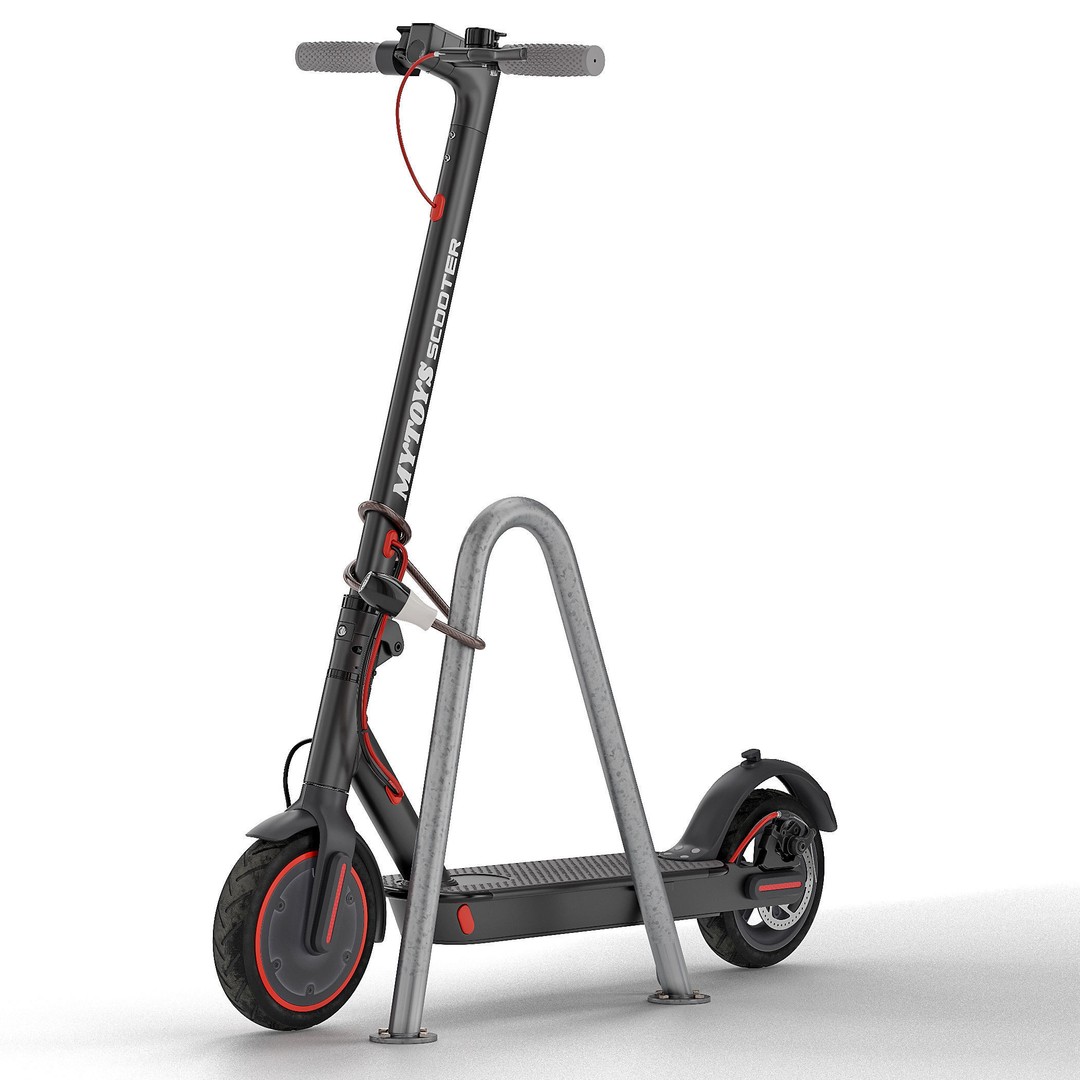 Electric Scooter 3D Model – High Poly Urban Asset, FBX, OBJ - View 3
