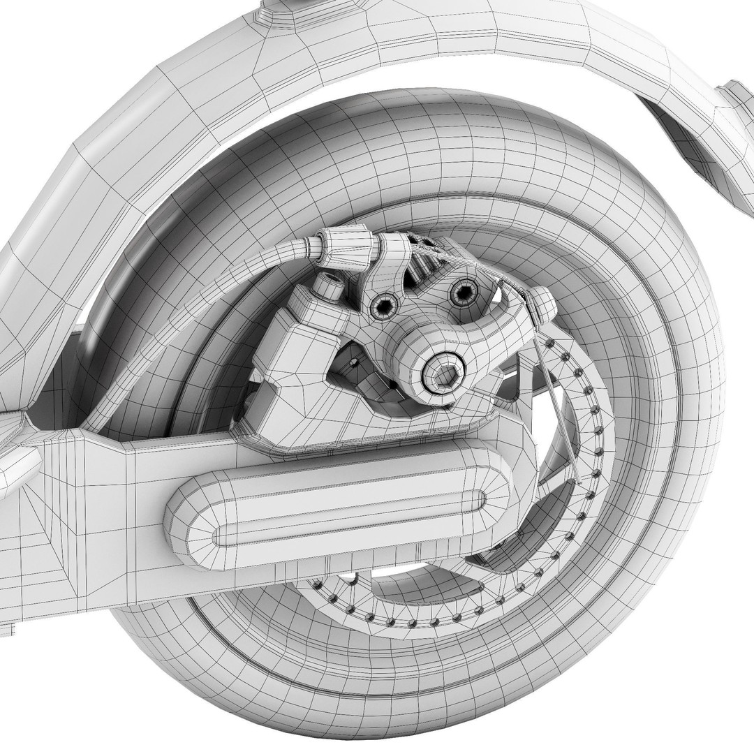 Electric Scooter 3D Model – High Poly Urban Asset, FBX, OBJ - View 7