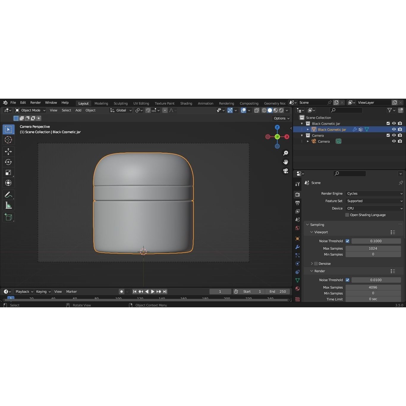 Black Cosmetic Jar 01 - PBR Game-Ready 3D Model - View 9