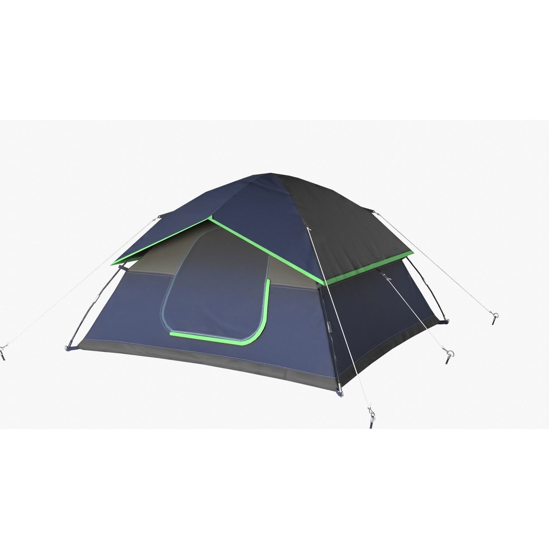 Camping Tent 3D Model – Low Poly PBR Asset, FBX, OBJ, Blender - View 4