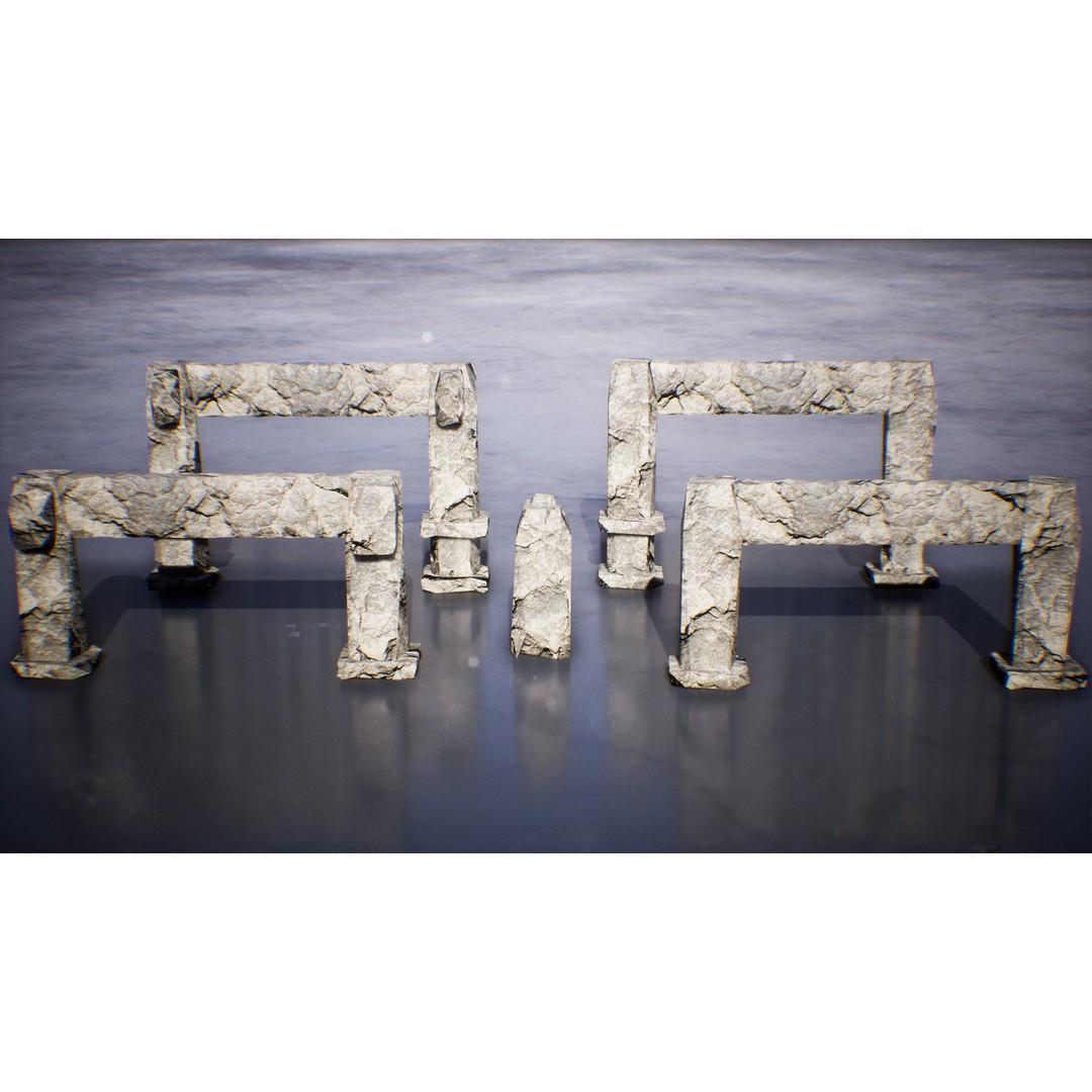 Modular Stone Bridges 3D Model – Low Poly Game Ready Asset, FBX - View 8