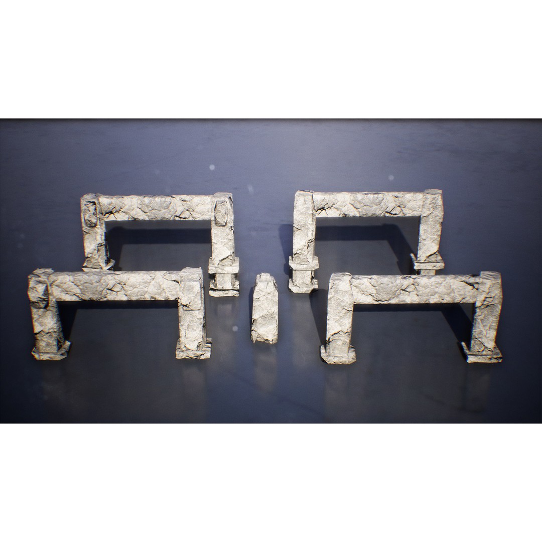 Modular Stone Bridges 3D Model – Low Poly Game Ready Asset, FBX - View 9