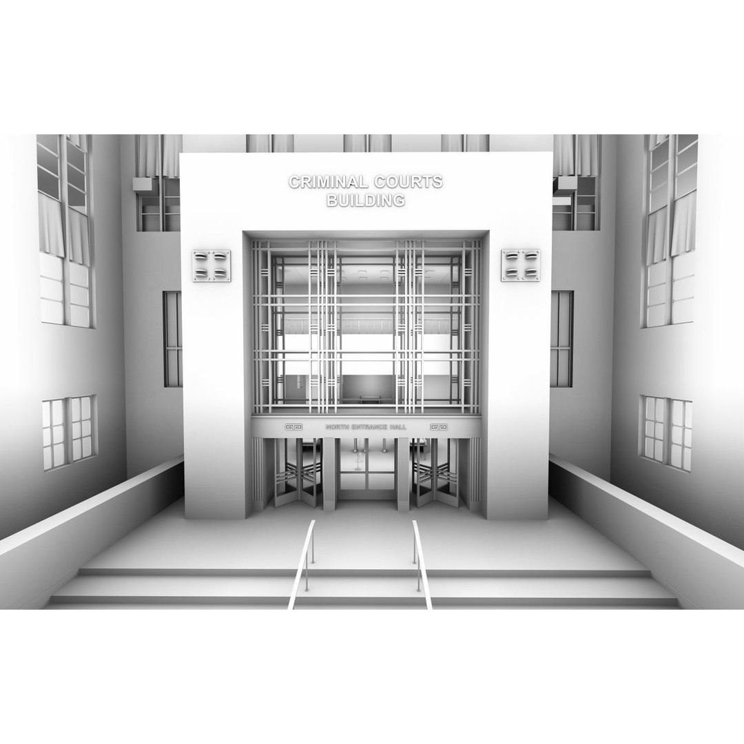 District Attorney's Office 3D Model – Exterior Building, FBX - View 10