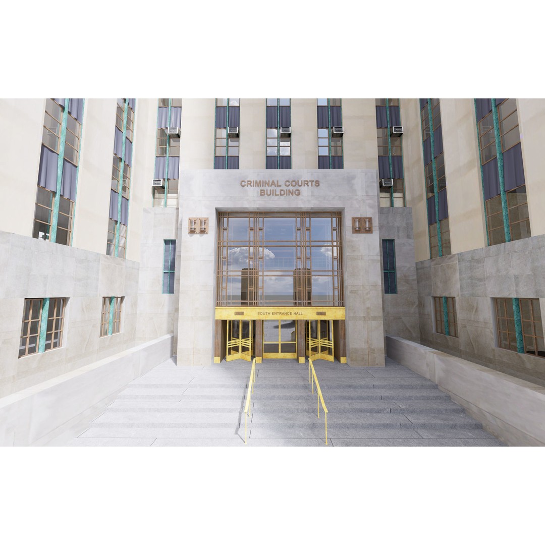 District Attorney's Office 3D Model – Exterior Building, FBX - View 11