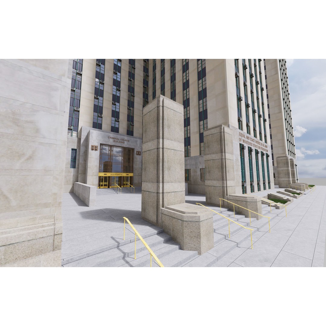 District Attorney's Office 3D Model – Exterior Building, FBX - View 13