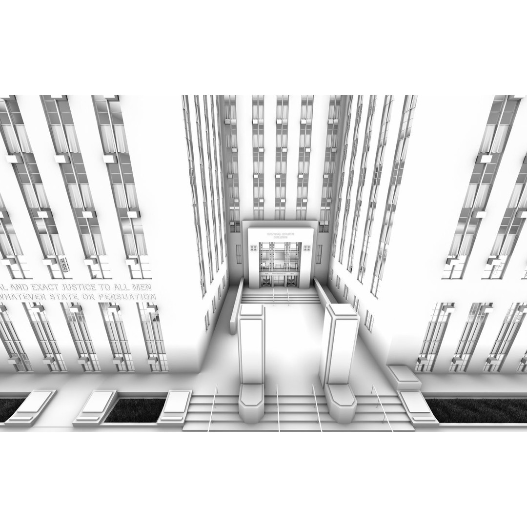 District Attorney's Office 3D Model – Exterior Building, FBX - View 15