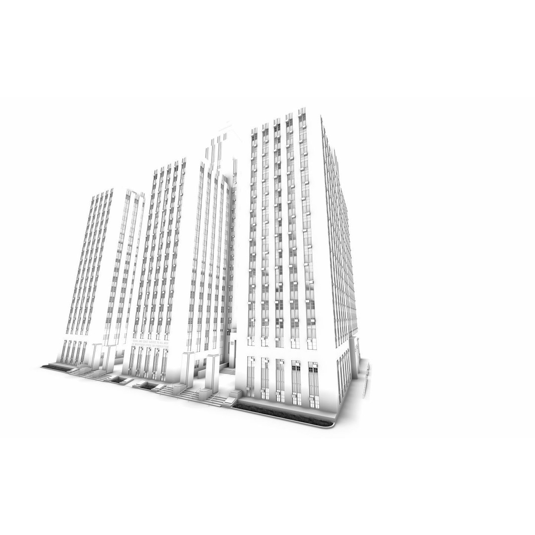 District Attorney's Office 3D Model – Exterior Building, FBX - View 17
