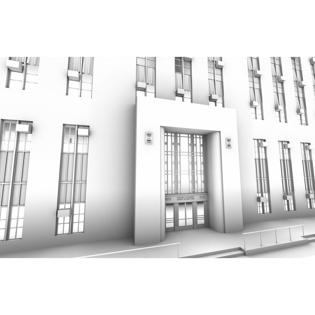 District Attorney's Office 3D Model – Exterior Building, FBX - View 20