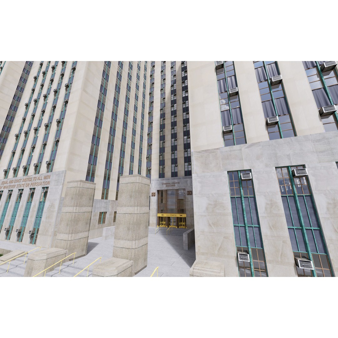 District Attorney's Office 3D Model – Exterior Building, FBX - View 4
