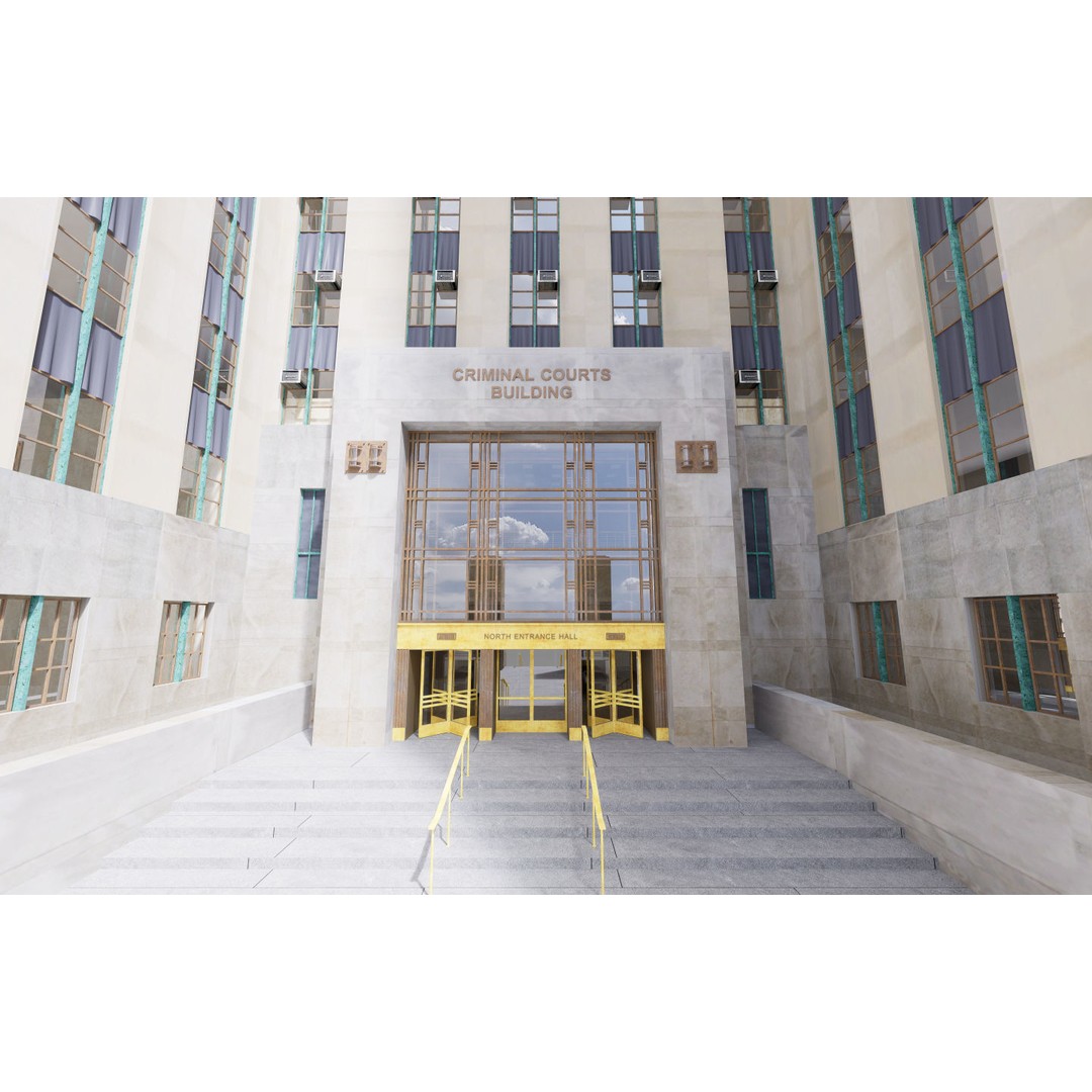 District Attorney's Office 3D Model – Exterior Building, FBX - View 5