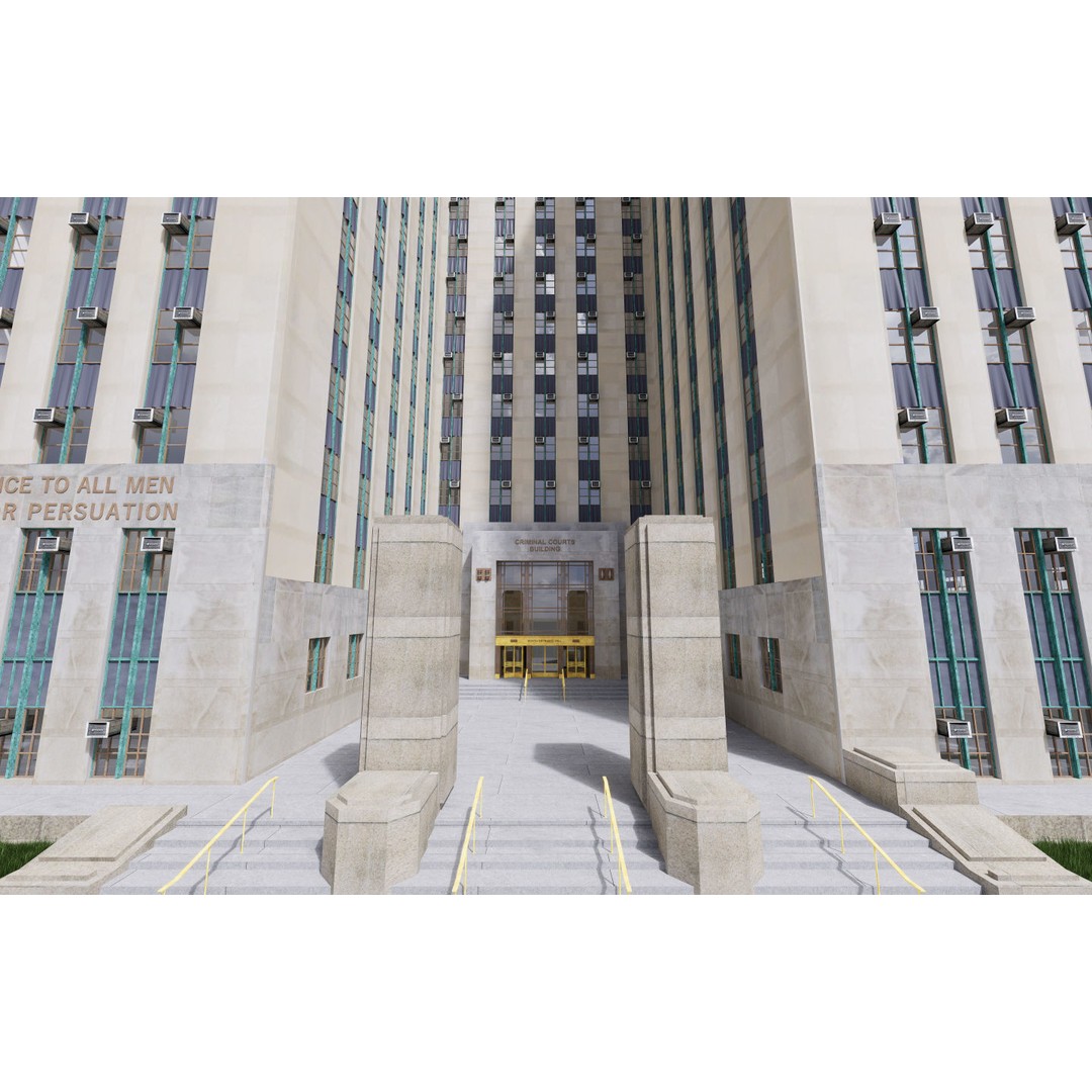 District Attorney's Office 3D Model – Exterior Building, FBX - View 7