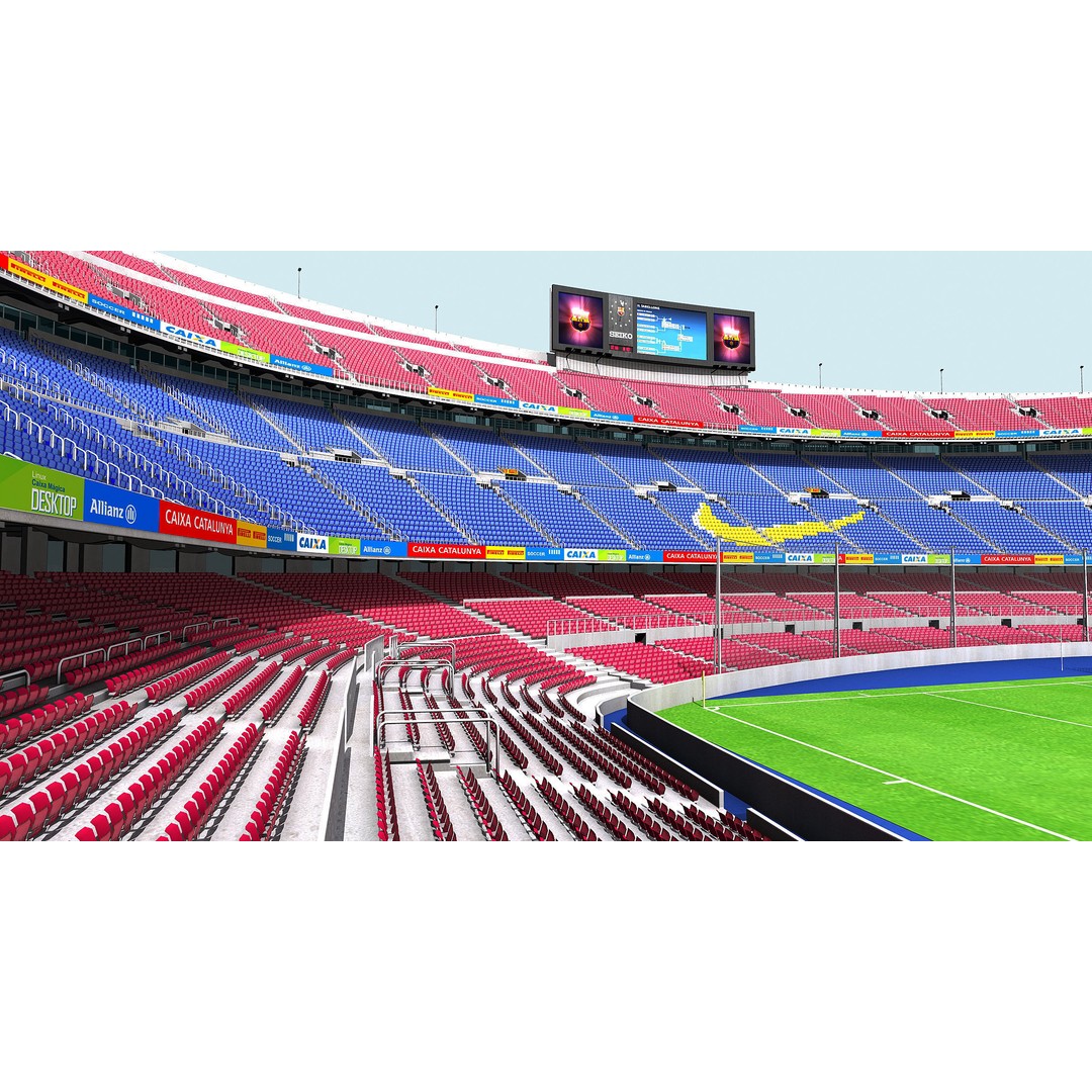 Camp Nou 3D Model – Realistic Stadium Asset for Games & Archviz - View 17