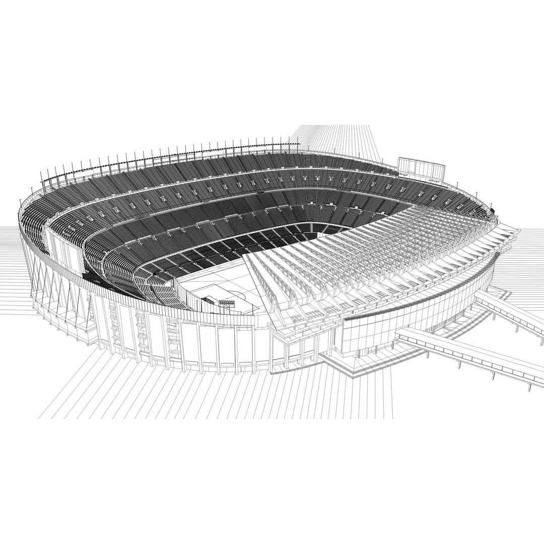 Camp Nou 3D Model – Realistic Stadium Asset for Games & Archviz - View 23