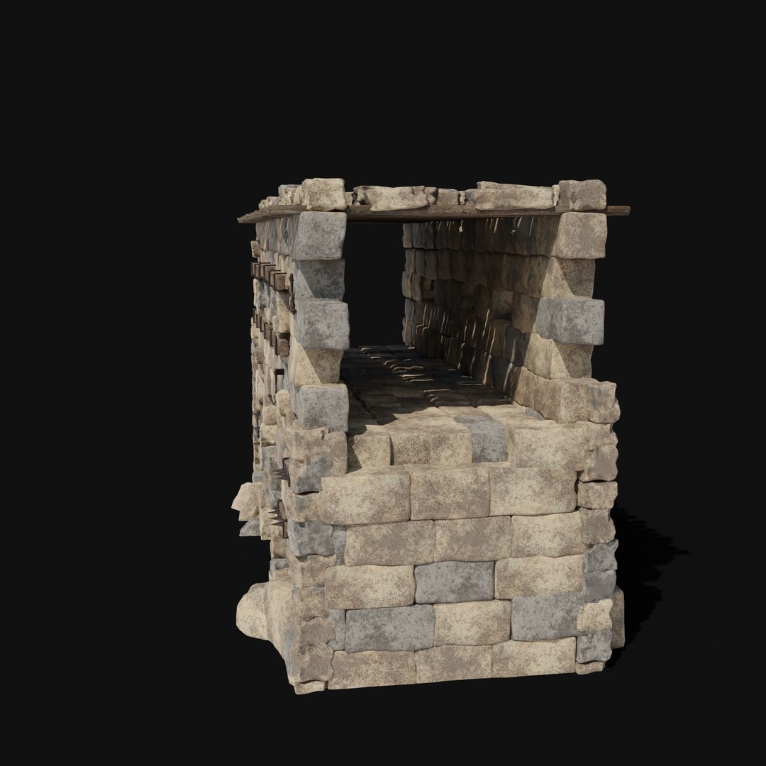 Castle Ruin Walls 3D Model – Low Poly Game Asset, FBX & OBJ - View 11