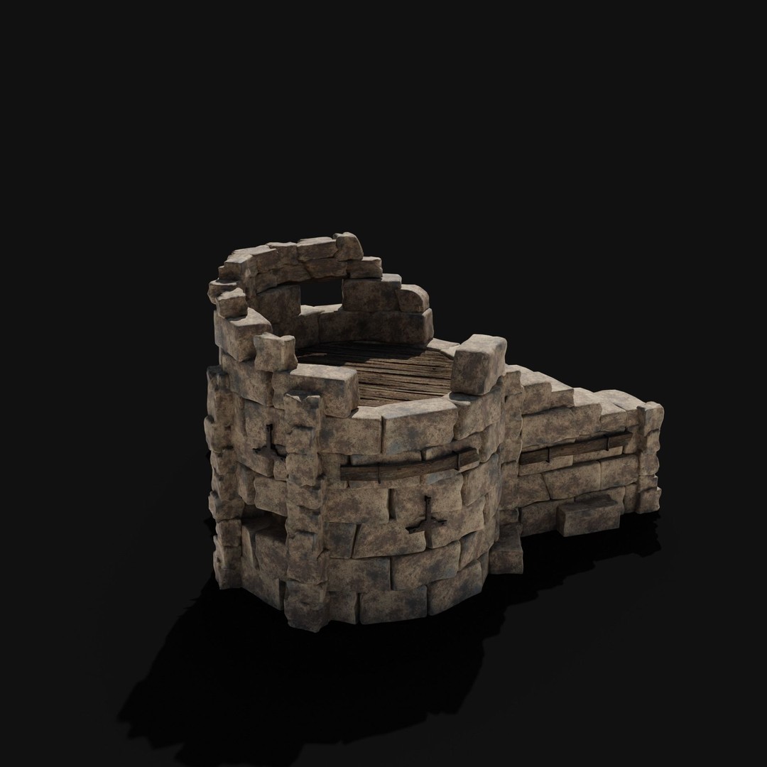 Castle Ruin Walls 3D Model – Low Poly Game Asset, FBX & OBJ - View 14