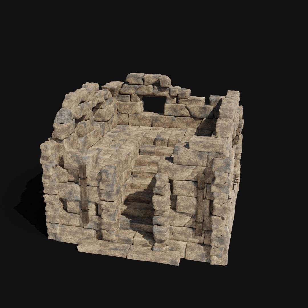 Castle Ruin Walls 3D Model – Low Poly Game Asset, FBX & OBJ - View 18