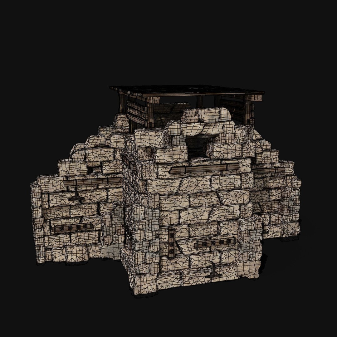 Castle Ruin Walls 3D Model – Low Poly Game Asset, FBX & OBJ - View 23
