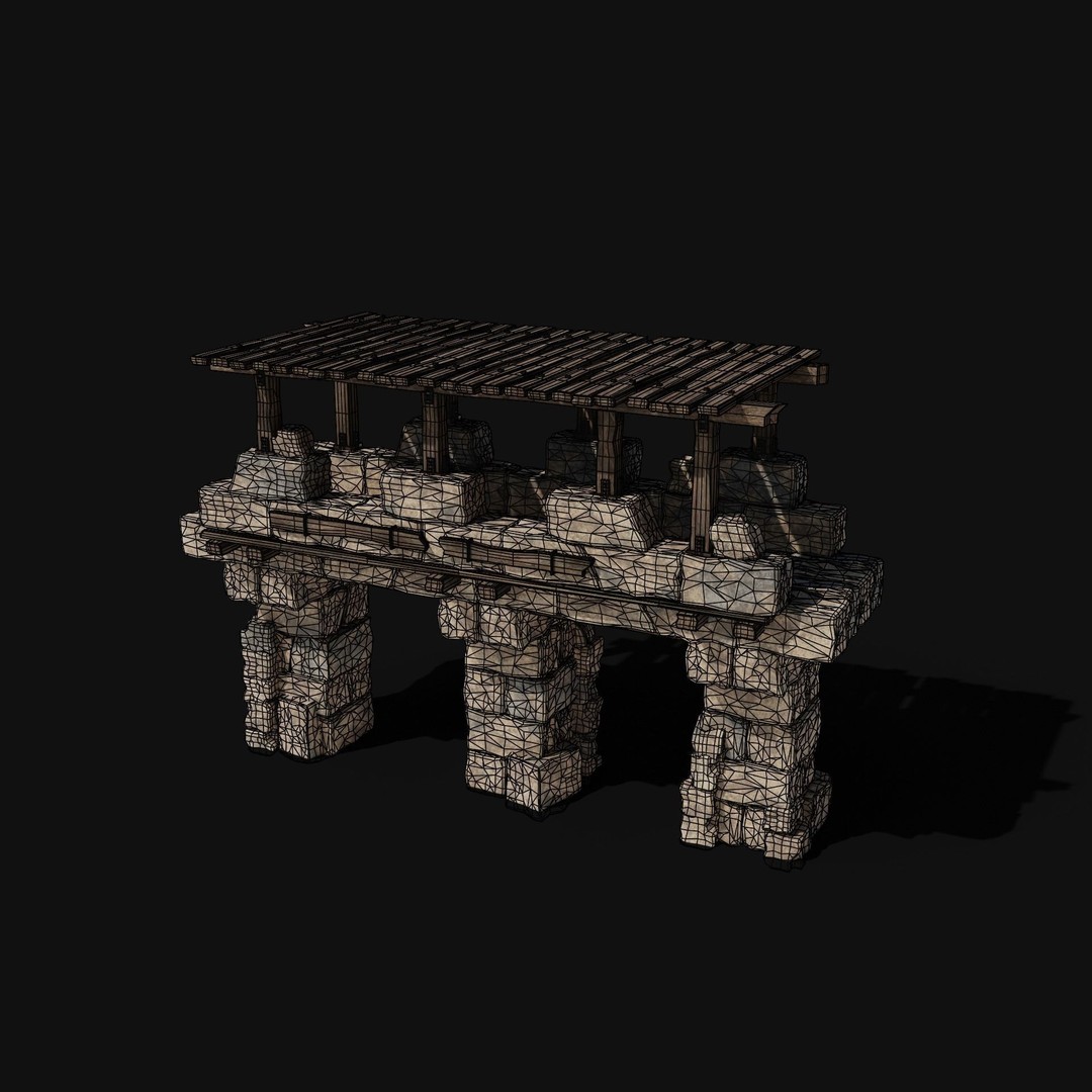 Castle Ruin Walls 3D Model – Low Poly Game Asset, FBX & OBJ - View 25