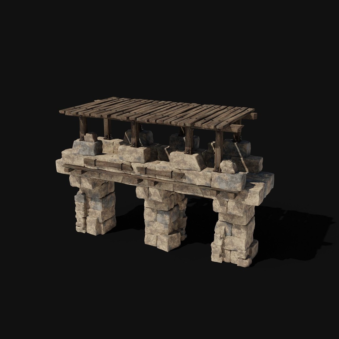 Castle Ruin Walls 3D Model – Low Poly Game Asset, FBX & OBJ - View 27