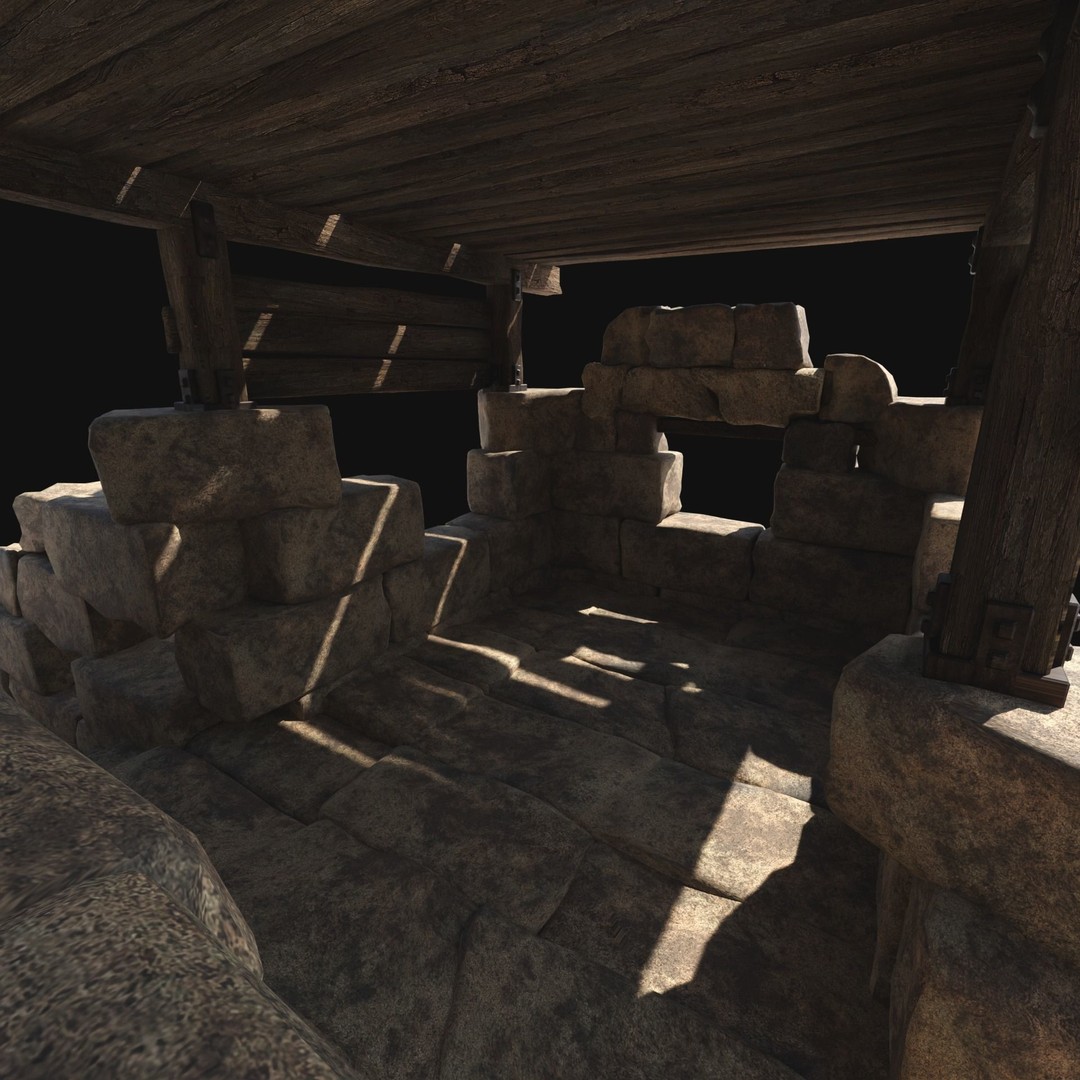 Castle Ruin Walls 3D Model – Low Poly Game Asset, FBX & OBJ - View 32