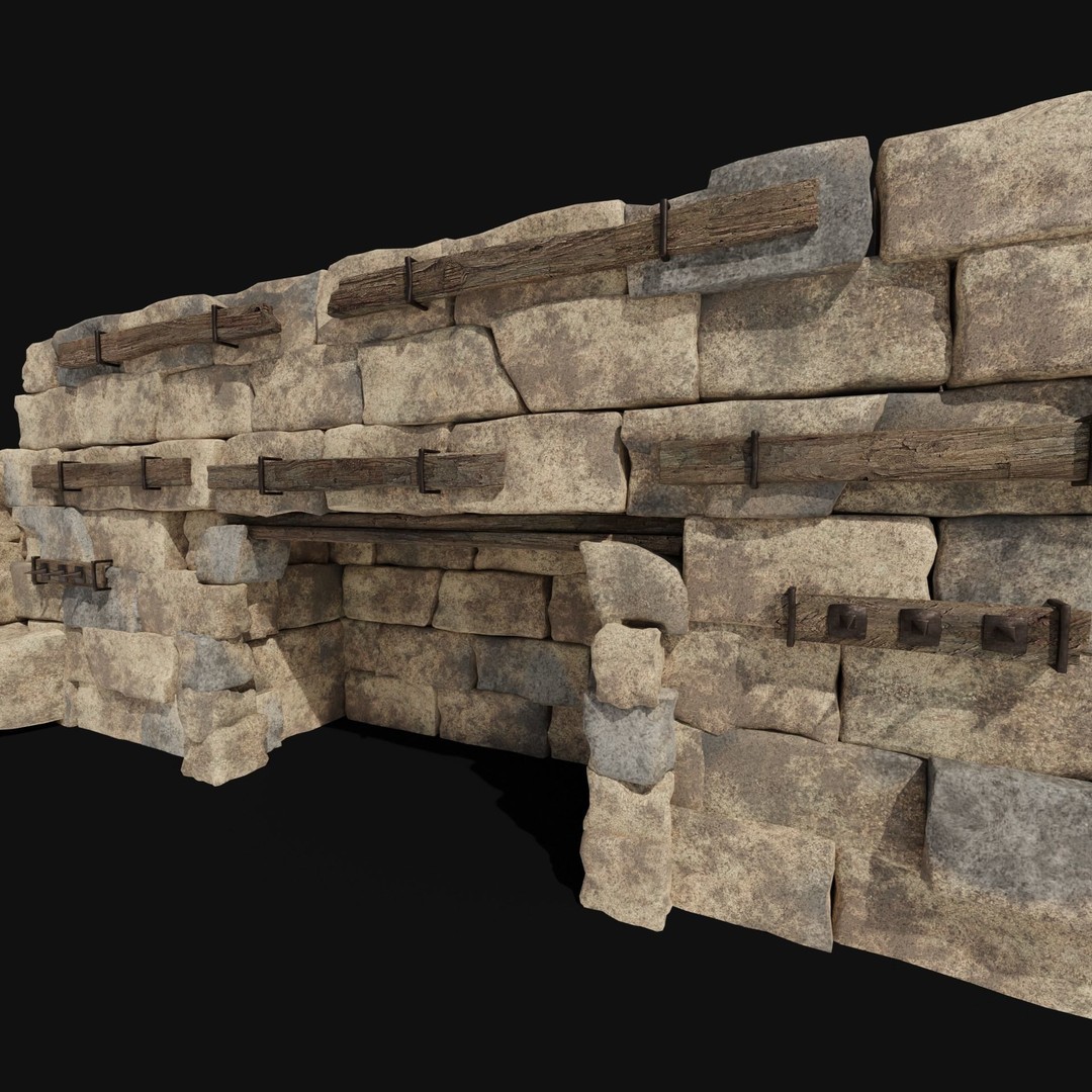 Castle Ruin Walls 3D Model – Low Poly Game Asset, FBX & OBJ - View 39