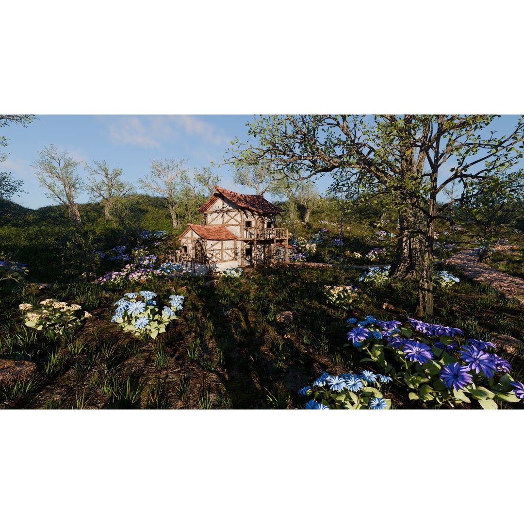 Small Garden Scene 3D Model – Realistic Landscape Asset for Blender - View 11